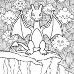 Charizard’s Majestic Cliffside Coloring Page