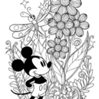 Mickey Mouse’s Enchanted Garden Adventure Coloring Page