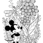 Mickey Mouse’s Enchanted Garden Adventure Coloring Page