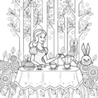 Belle’s Enchanted Tea Party Coloring Page