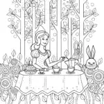Belle’s Enchanted Tea Party Coloring Page