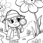 Hello Kitty in the Whimsical Garden Quest Coloring Page