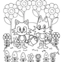 Sonic and Tails’ Garden Adventure Coloring Page