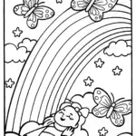 dreaming on a fluffy cloud with a rainbow