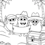 Monster Island Treasure Hunt Coloring Page