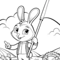 Banban’s Whimsical Garden Parade Coloring Page