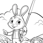 Banban’s Whimsical Garden Parade Coloring Page