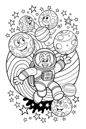 A coloring page of Sonic’s interstellar escapade coloring page