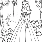 Princess of the Mystical Woodland Coloring Page