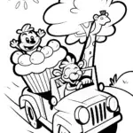 Cupcake Chic and Cheeky Chocolate Safari Coloring Page