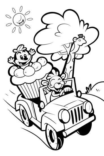 A coloring page of Cupcake Chic and Cheeky Chocolate Safari Coloring Page