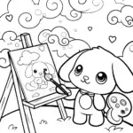 Cinnamoroll’s Cloudy Art Studio Coloring Page