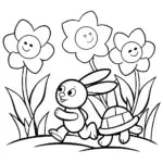 Banban’s Enchanted Garden Race Coloring Page