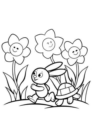 A coloring page of Banban’s Enchanted Garden Race Coloring Page