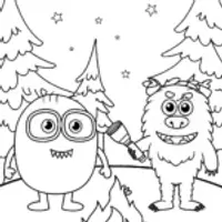 Monster Campfire Stories Coloring Page