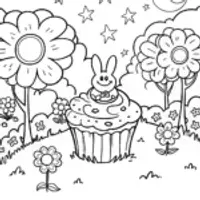 Cupcake Chic’s Magical Garden Adventure Coloring Page