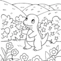 Charmander’s Firefly Friends Coloring Page