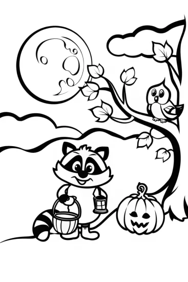 A coloring page of Harvest Moon Gathering Coloring Page