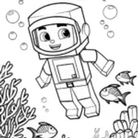 Minecraft Underwater Oasis Adventure Coloring Page