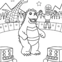 Godzilla’s Robot Battle Arena Coloring Page