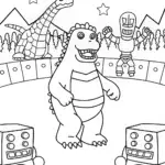 Godzilla’s Robot Battle Arena Coloring Page