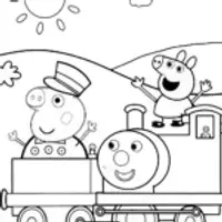 Peppa Pig’s Magical Train Adventure Coloring Page