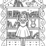 Alice’s Enchanted Bookshop Coloring Page