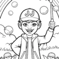 JJ’s Magical Bubble Adventure Coloring Page