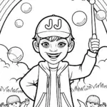 JJ’s Magical Bubble Adventure Coloring Page