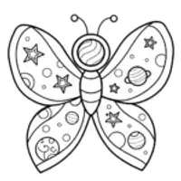 Butterfly Universe Explorer Coloring Page