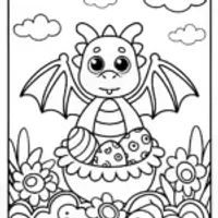 Easter Dragon’s Nest Coloring Page