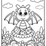 Easter Dragon’s Nest Coloring Page