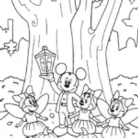 Mickey Mouse’s Enchanted Halloween Forest Coloring Page