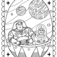 Buzz Lightyear’s Cosmic Space Race Coloring Page