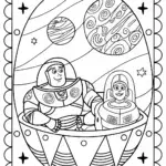 Buzz Lightyear’s Cosmic Space Race Coloring Page