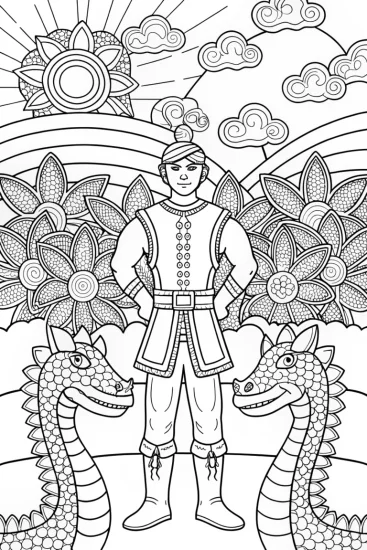 A coloring page of Bowser the Dragon-Tamer Coloring Page