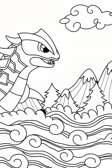 A coloring page of Kyogre Coloring Page