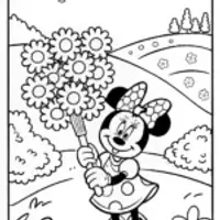 Minnie Mouse and the Enchanted Paintbrush Coloring Page