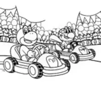 Koopa Kart Chaos Coloring Page
