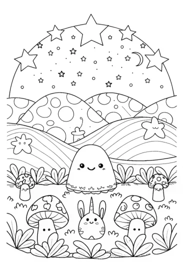 A coloring page of Squishmallow Dreamland Adventure Coloring Page