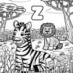 Zebra ‘Z’ Coloring Page