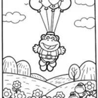 Bowser’s Epic Balloon Adventure Coloring Page
