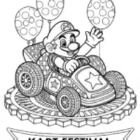 Mario Kart Festival Coloring Page