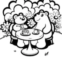 Care Bears’ Cozy Tea Party Coloring Page