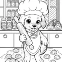 Puppy Chef at the Bake-Off Coloring Page