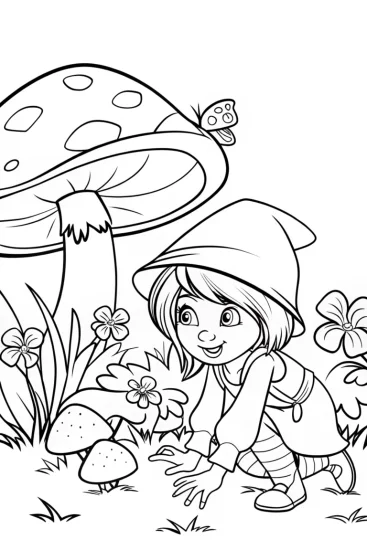 A coloring page of Strawberry Shortcake’s Berry Treasure Hunt Coloring Page