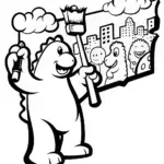 Godzilla’s Art Adventure Coloring Page