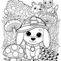 Puppy on a Treasure Hunt Coloring Page