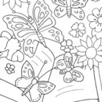 Butterfly Book Club Coloring Page