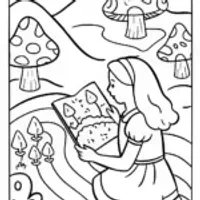 Alice’s Magical Map Coloring Page